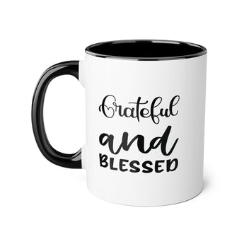 Faith Culture - Grateful and Blessed - Christian Thanksgiving Mug, 11oz Black 11oz