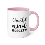 Faith Culture - Grateful and Blessed - Christian Thanksgiving Mug, 11oz