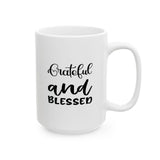 Faith Culture - Grateful and Blessed - Thanksgiving Christian Mug, 11oz and 15oz