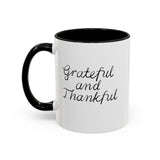 Faith Culture - Grateful and Thankful - Christian Thanksgiving Accent Coffee Mug, 11oz and 15oz