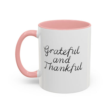 Faith Culture - Grateful and Thankful - Christian Thanksgiving Accent Coffee Mug, 11oz and 15oz