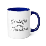 Faith Culture - Grateful and Thankful - Christian Thanksgiving Accent Mug, 11oz