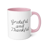 Faith Culture - Grateful and Thankful - Christian Thanksgiving Accent Mug, 11oz