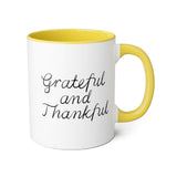 Faith Culture - Grateful and Thankful - Christian Thanksgiving Accent Mug, 11oz