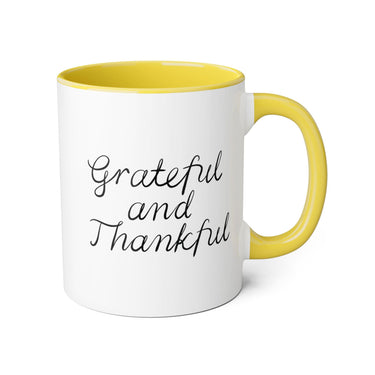 Faith Culture - Grateful and Thankful - Christian Thanksgiving Accent Mug, 11oz