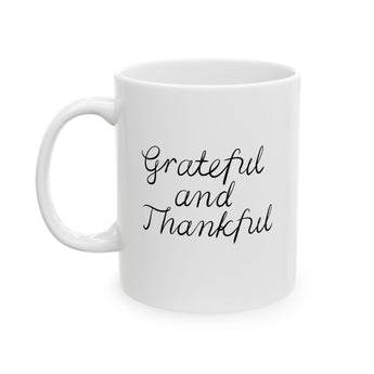 Faith Culture - Grateful and Thankful - Christian Thanksgiving Mug, 11oz and 15oz 11oz