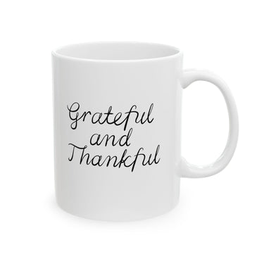 Faith Culture - Grateful and Thankful - Christian Thanksgiving Mug, 11oz and 15oz