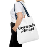 Faith Culture - Gratitude Always Tote Bag Thanksgiving Gift Christian Inspirational Carryall