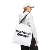 Faith Culture - Gratitude Always Tote Bag Thanksgiving Gift Christian Inspirational Carryall