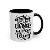 Faith Culture - Gratitude Changes Everything - Christian Thanksgiving Accent Coffee Mug, 11oz and 15oz 11oz Black