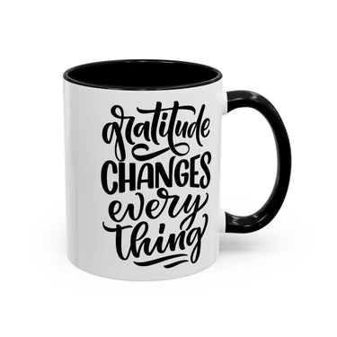 Faith Culture - Gratitude Changes Everything - Christian Thanksgiving Accent Coffee Mug, 11oz and 15oz 11oz Black