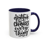 Faith Culture - Gratitude Changes Everything - Christian Thanksgiving Accent Coffee Mug, 11oz and 15oz 11oz Navy