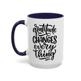 Faith Culture - Gratitude Changes Everything - Christian Thanksgiving Accent Coffee Mug, 11oz and 15oz