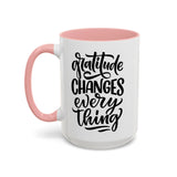 Faith Culture - Gratitude Changes Everything - Christian Thanksgiving Accent Coffee Mug, 11oz and 15oz