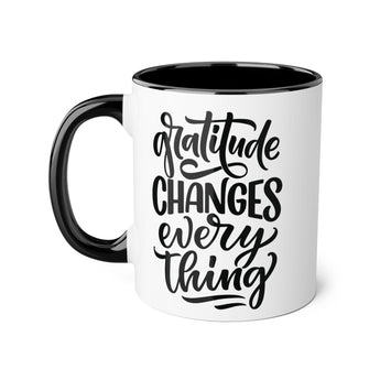 Faith Culture - Gratitude Changes Everything - Christian Thanksgiving Accent Mug, 11oz Black 11oz