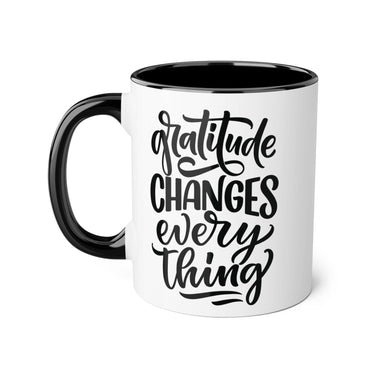 Faith Culture - Gratitude Changes Everything - Christian Thanksgiving Accent Mug, 11oz Black 11oz