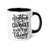 Faith Culture - Gratitude Changes Everything - Christian Thanksgiving Accent Mug, 11oz