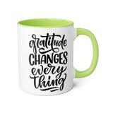 Faith Culture - Gratitude Changes Everything - Christian Thanksgiving Accent Mug, 11oz