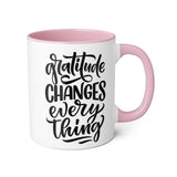 Faith Culture - Gratitude Changes Everything - Christian Thanksgiving Accent Mug, 11oz