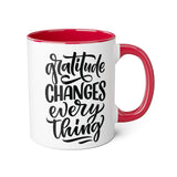 Faith Culture - Gratitude Changes Everything - Christian Thanksgiving Accent Mug, 11oz