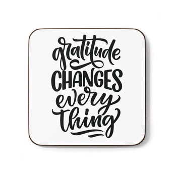 Faith Culture - Gratitude Changes Everything - Christian Thanksgiving Coaster 3.5" × 3.5" Square Hardboard