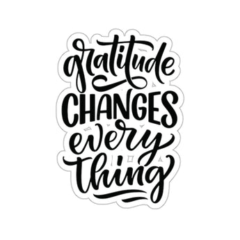 Faith Culture - Gratitude Changes Everything - Christian Thanksgiving Vinyl Sticker 2" × 2" White