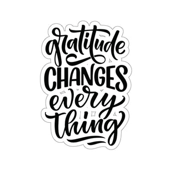 Faith Culture - Gratitude Changes Everything - Christian Thanksgiving Vinyl Sticker 3" × 3" White