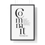 Faith Culture - Guided Steps - Proverbs 16:3 - Christian Wall Art 20" x 30" Black