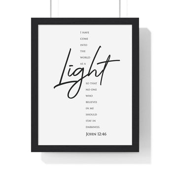 Faith Culture - Guiding Light - John 12:46 - Christian Wall Art 11″ x 14″ Black