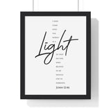 Faith Culture - Guiding Light - John 12:46 - Christian Wall Art 11″ x 14″ Black