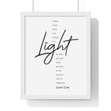 Faith Culture - Guiding Light - John 12:46 - Christian Wall Art 11″ x 14″ White