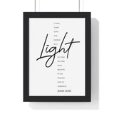 Faith Culture - Guiding Light - John 12:46 - Christian Wall Art 8" x 11" Black