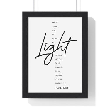 Faith Culture - Guiding Light - John 12:46 - Christian Wall Art 8" x 11" Black