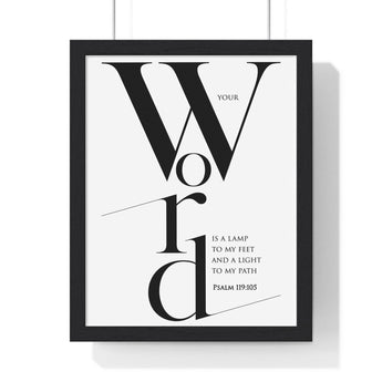 Faith Culture - Guiding Light - Psalm 119:105 - Christian Wall Art 11″ x 14″ Black