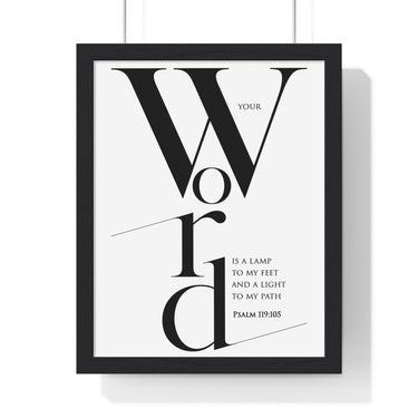 Faith Culture - Guiding Light - Psalm 119:105 - Christian Wall Art 11″ x 14″ Black