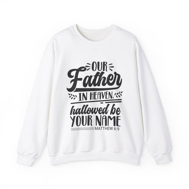 Faith Culture - Hallowed Be Your Name - Christian Unisex Heavy Blend™ Crewneck Sweatshirt White