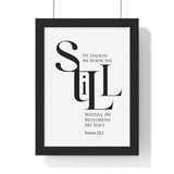 Faith Culture - "He Leads Me Beside Quiet Waters" - Psalm 23:2 Christian Vertical Framed Wall Art 8" x 11" Black