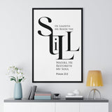 Faith Culture - "He Leads Me Beside Quiet Waters" - Psalm 23:2 Christian Vertical Framed Wall Art