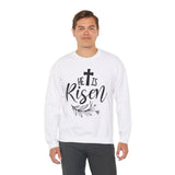 Faith Culture - He is Risen -Christian Unisex Heavy Blend™ Crewneck Sweatshirt White