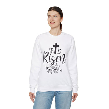 Faith Culture - He is Risen -Christian Unisex Heavy Blend™ Crewneck Sweatshirt