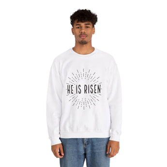 Faith Culture - He is Risen - Christian Unisex Heavy Blend™ Crewneck Sweatshirt White