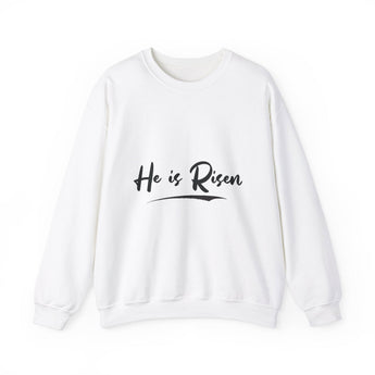 Faith Culture - He is Risen - Christian Unisex Heavy Blend™ Crewneck Sweatshirt White