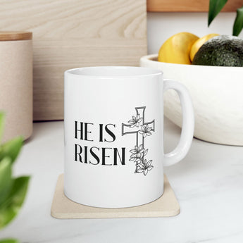 Faith Culture - He is Risen Christian Coffee or Tea Ceramic Mug 11oz 11oz