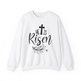 Faith Culture - He is Risen Christian Unisex Heavy Blend™ Crewneck Sweatshirt White