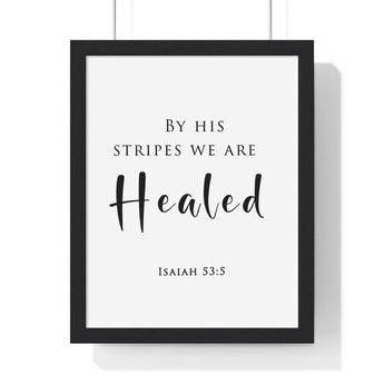 Faith Culture - Healing Grace - Isaiah 53:5 - Christian Wall Art 11″ x 14″ Black