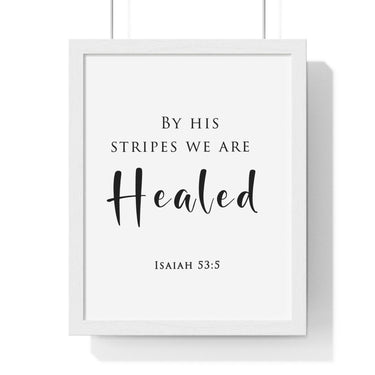 Faith Culture - Healing Grace - Isaiah 53:5 - Christian Wall Art 11″ x 14″ White