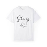Faith Culture - Helpful, Peaceful, Loving, Joyful, Guided Mama Unisex Garment-Dyed T-shirt White
