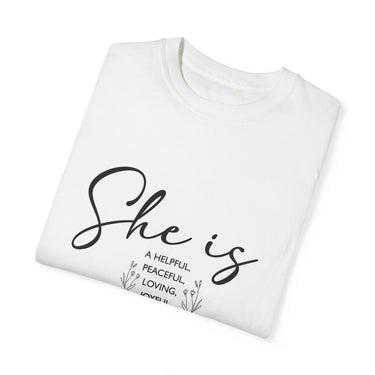 Faith Culture - Helpful, Peaceful, Loving, Joyful, Guided Mama Unisex Garment-Dyed T-shirt