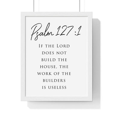 Faith Culture - House of Blessing - Psalm 127:1 - Christian Wall Art 11″ x 14″ White
