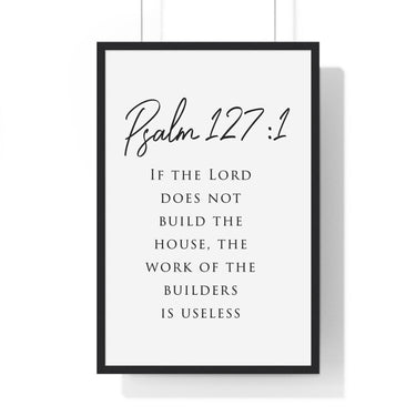 Faith Culture - House of Blessing - Psalm 127:1 - Christian Wall Art 20" x 30" Black
